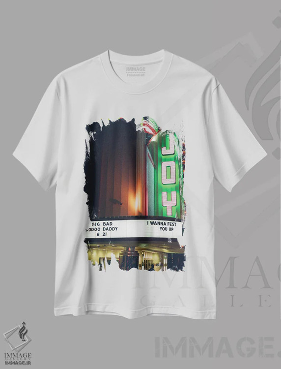 تیشرت سفید طرح دار شادی نیواورلئان روی نگاتیو، مدیوم اثر بثانی یانگ | immage.ir