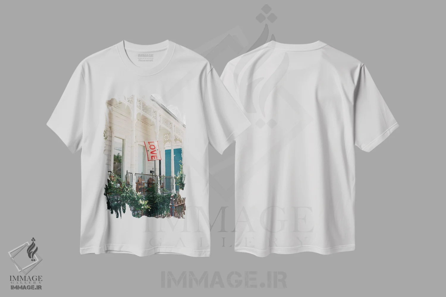 تیشرت سفید طرح دار عشق نیواورلئان روی نگاتیو، مدیوم اثر بثانی یانگ | فروشگاه ایماژ