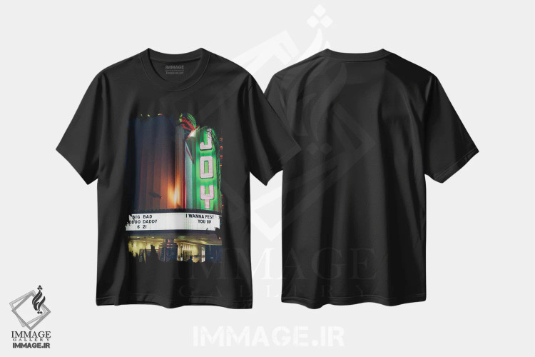 تیشرت مشکی طرح دار شادی نیواورلئان روی نگاتیو، مدیوم اثر بثانی یانگ | فروشگاه ایماژ