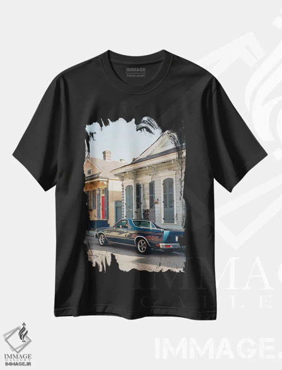 تیشرت مشکی طرح دار سواری نیواورلئان ۲ روی نگاتیو، مدیوم اثر بثانی یانگ | immage.ir