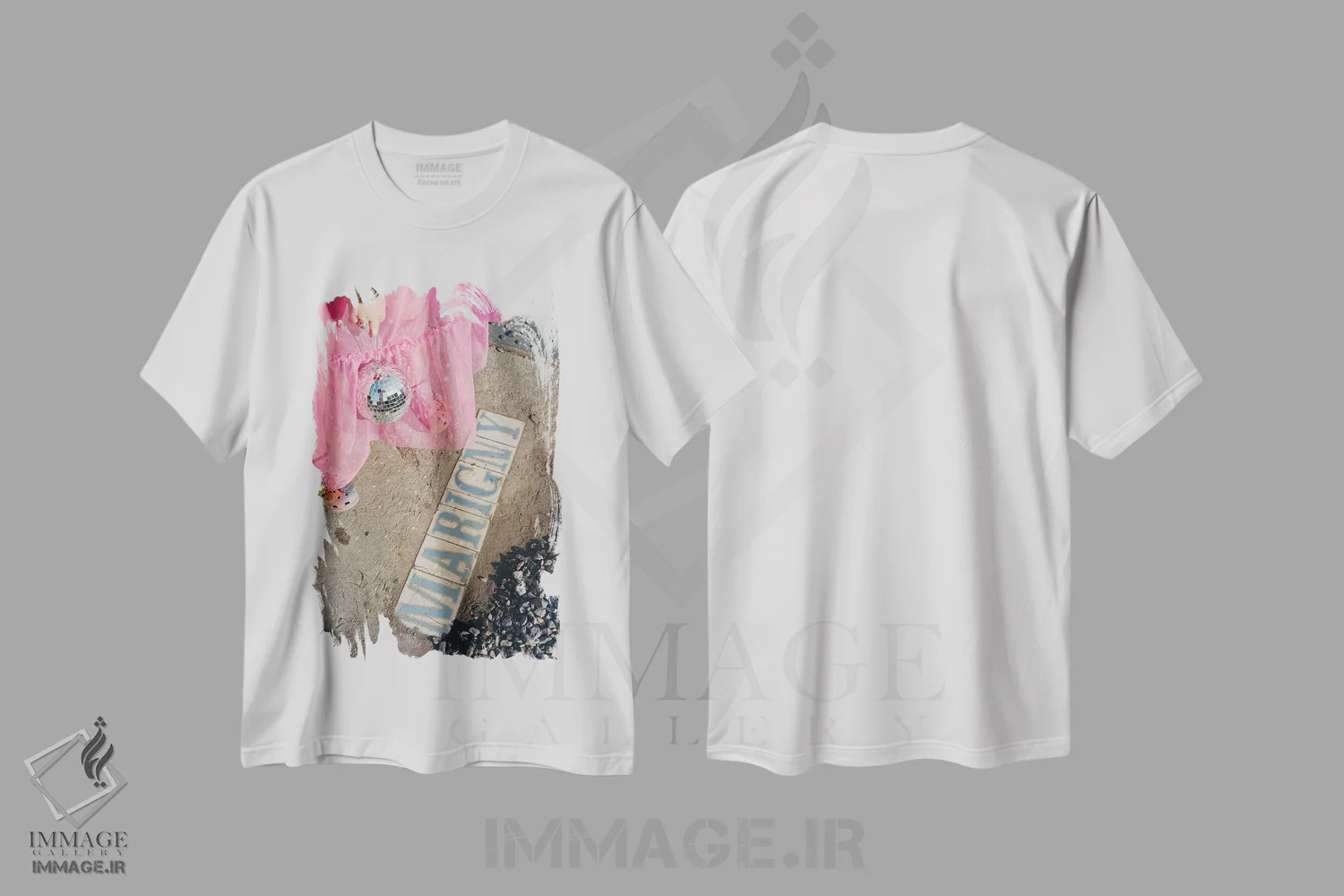تیشرت سفید طرح دار مارینی نیواورلئان روی نگاتیو، مدیوم اثر بثانی یانگ | immage.ir