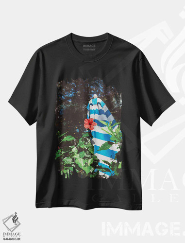 تیشرت مشکی طرح دار حیاط آستین، مدیوم اثر بثانی یانگ | فروشگاه ایماژ