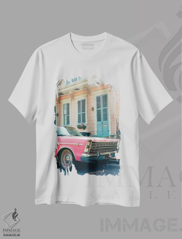 تیشرت سفید طرح دار سواری نیواورلئان روی نگاتیو، مدیوم اثر بثانی یانگ | فروشگاه ایماژ