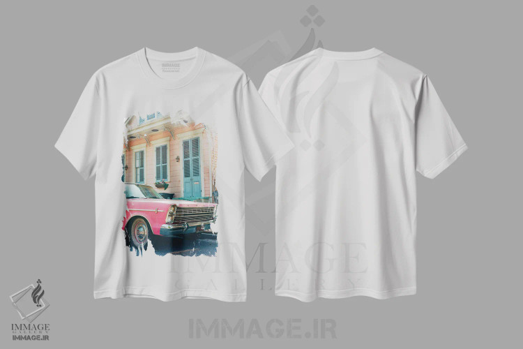 تیشرت سفید طرح دار سواری نیواورلئان روی نگاتیو، مدیوم اثر بثانی یانگ | فروشگاه ایماژ