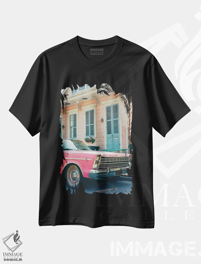 تیشرت مشکی طرح دار سواری نیواورلئان روی نگاتیو، مدیوم اثر بثانی یانگ | immage.ir