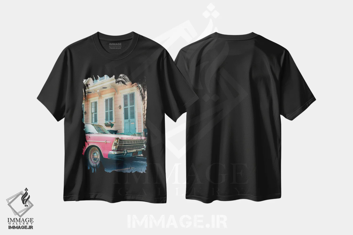 تیشرت مشکی طرح دار سواری نیواورلئان روی نگاتیو، مدیوم اثر بثانی یانگ | immage.ir