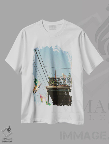 تیشرت سفید طرح دار نیواورلئان ۷ روی نگاتیو، مدیوم اثر بثانی یانگ | فروشگاه ایماژ