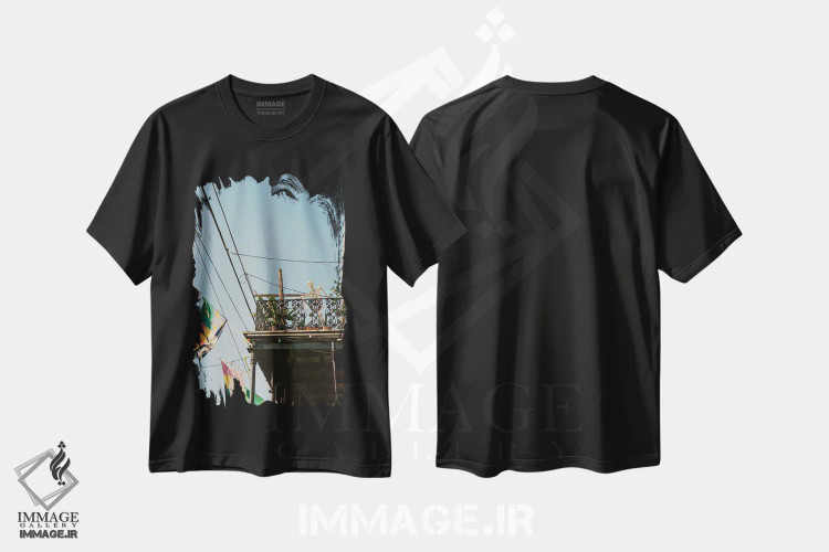 تیشرت مشکی طرح دار نیواورلئان ۷ روی نگاتیو، مدیوم اثر بثانی یانگ | immage.ir