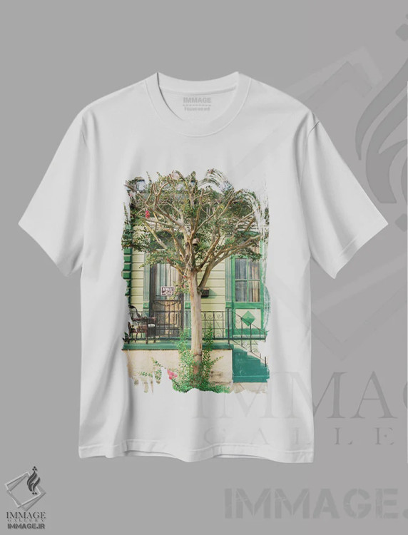 تیشرت سفید طرح دار گربه نیواورلئان روی نگاتیو، مدیوم اثر بثانی یانگ | فروشگاه ایماژ