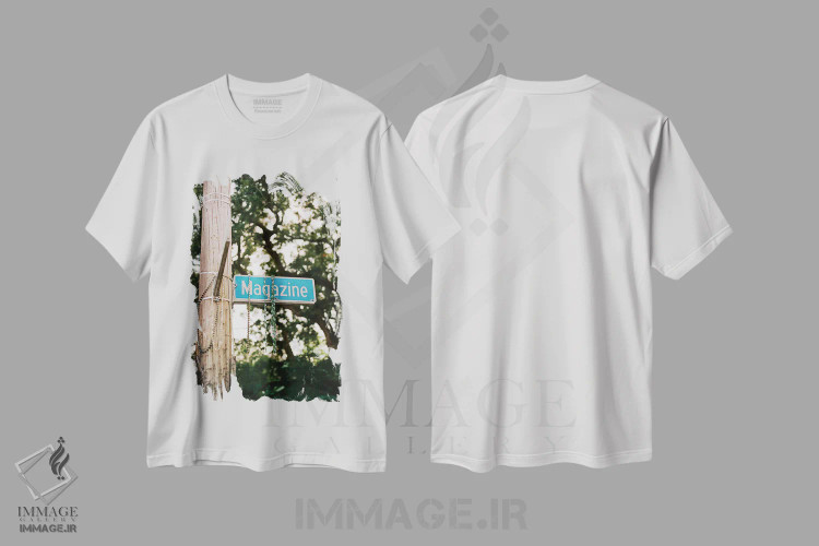 تیشرت سفید طرح دار خیابان مگزین نیواورلئان ۲ روی نگاتیو، مدیوم اثر بثانی یانگ | فروشگاه ایماژ