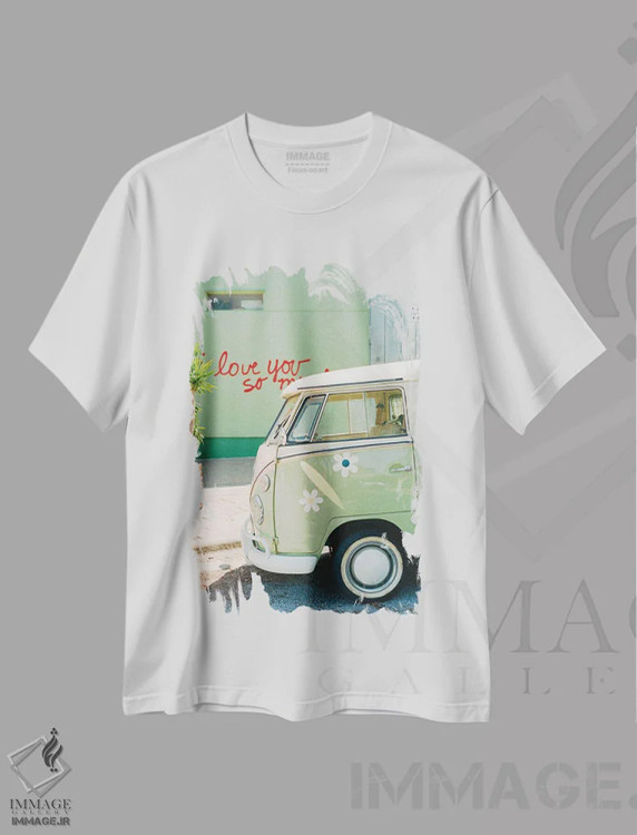تیشرت سفید طرح دار سواری آستین روی نگاتیو، مدیوم اثر بثانی یانگ | فروشگاه ایماژ