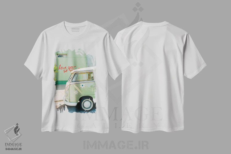 تیشرت سفید طرح دار سواری آستین روی نگاتیو، مدیوم اثر بثانی یانگ | فروشگاه ایماژ