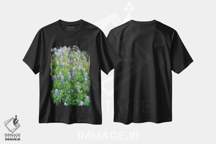 تیشرت مشکی طرح دار مزرعه گل بلوبونت تگزاس، مدیوم اثر بثانی یانگ | فروشگاه ایماژ