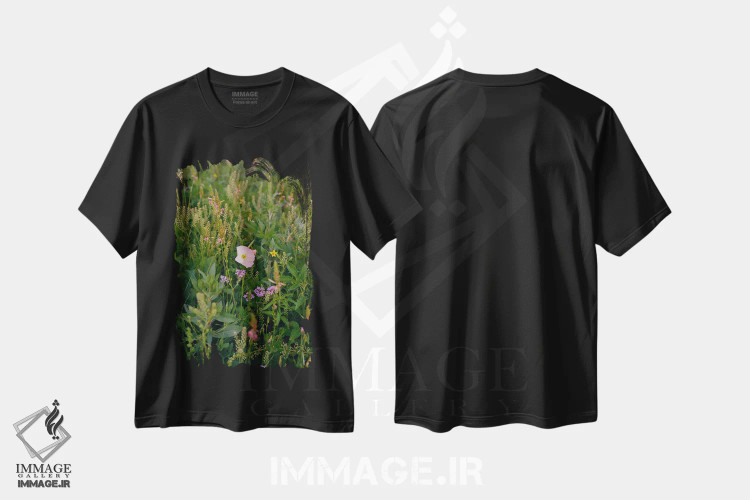 تیشرت مشکی طرح دار گل وحشی تگزاس، مدیوم اثر بثانی یانگ | فروشگاه ایماژ