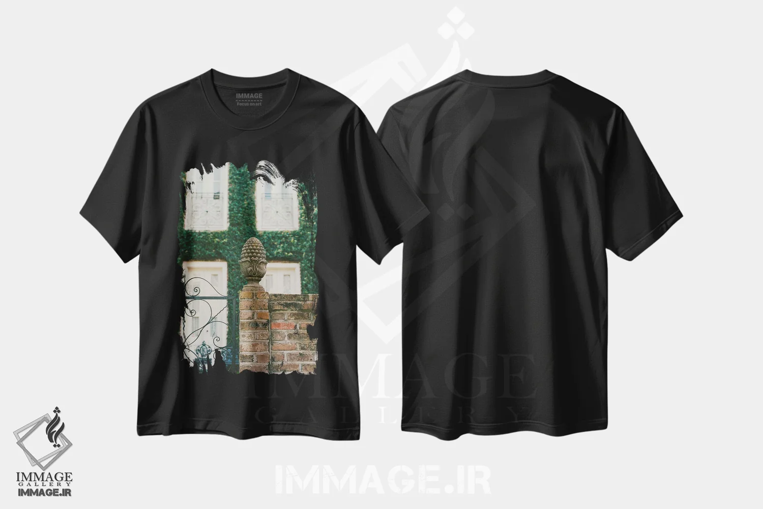 تیشرت مشکی طرح دار معماری چارلستون ۷ روی نگاتیو، مدیوم اثر بثانی یانگ | immage.ir