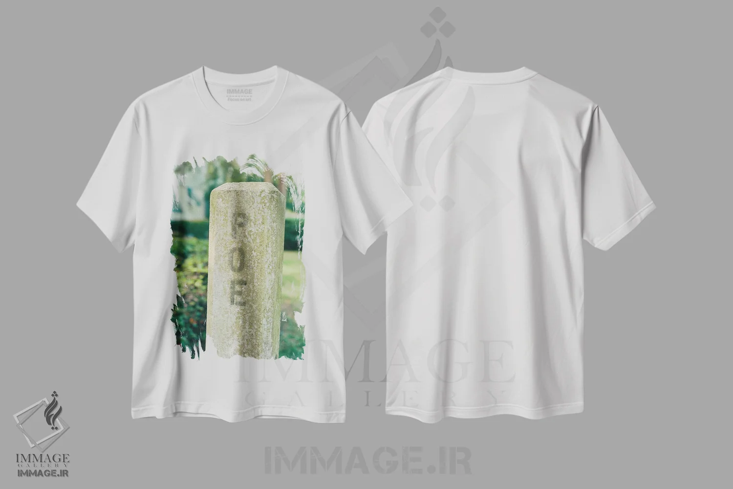 تیشرت سفید طرح دار جزیره سالیوان ۳ روی نگاتیو، مدیوم اثر بثانی یانگ | immage.ir