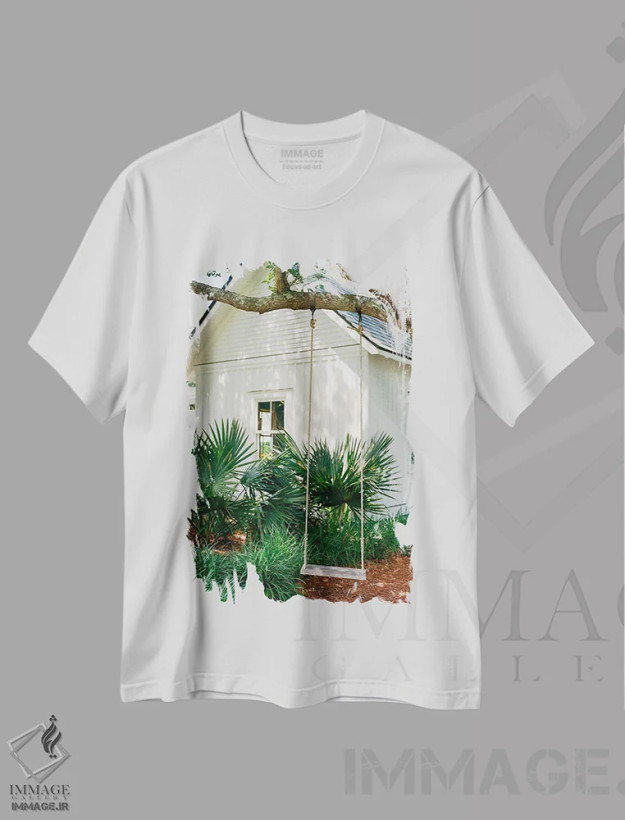 تیشرت سفید طرح دار جزیره سالیوان ۴ روی نگاتیو، مدیوم اثر بثانی یانگ | فروشگاه ایماژ
