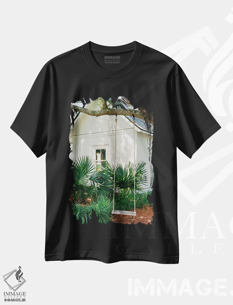 تیشرت مشکی طرح دار جزیره سالیوان ۴ روی نگاتیو، مدیوم اثر بثانی یانگ | immage.ir