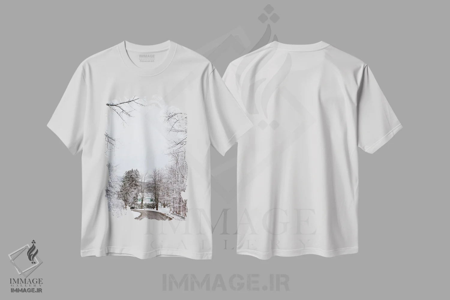 تیشرت سفید طرح دار برف نیویورک شمالی ۴، مدیوم اثر بثانی یانگ | فروشگاه ایماژ