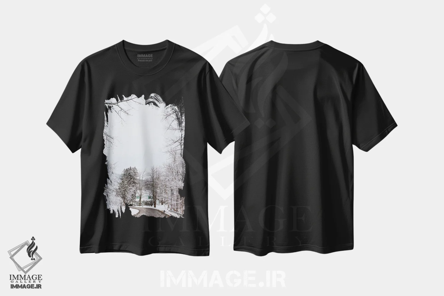 تیشرت مشکی طرح دار برف نیویورک شمالی ۴، مدیوم اثر بثانی یانگ | immage.ir