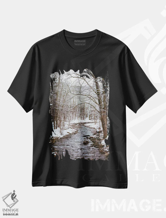تیشرت مشکی طرح دار برف نیویورک شمالی ۱۲، مدیوم اثر بثانی یانگ | immage.ir