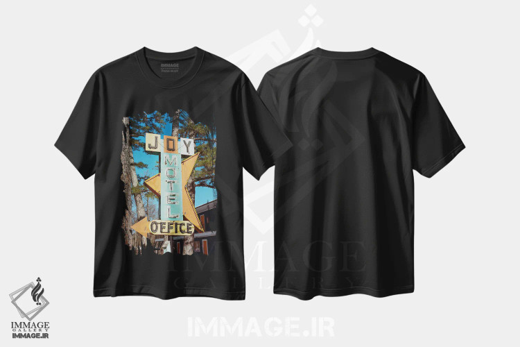 تیشرت مشکی طرح دار متل یورکا اسپرینگز، مدیوم اثر بثانی یانگ | فروشگاه ایماژ