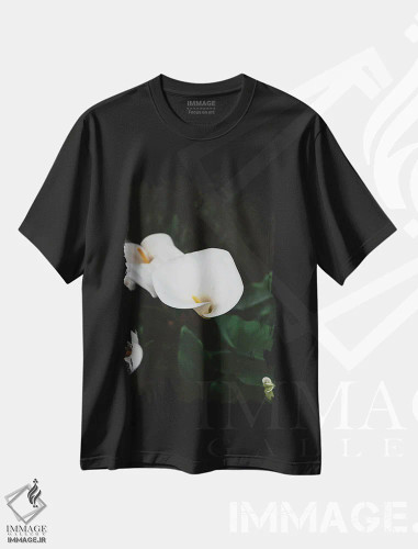 تیشرت مشکی طرح دار شکوفه های کارمل ۲، مدیوم اثر بثانی یانگ | فروشگاه ایماژ