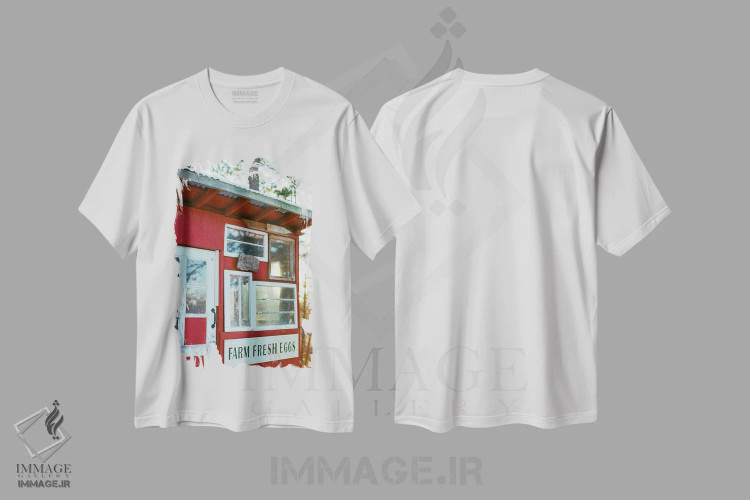 تیشرت سفید طرح دار آلونک مرغ یورکا اسپرینگز، مدیوم اثر بثانی یانگ | فروشگاه ایماژ