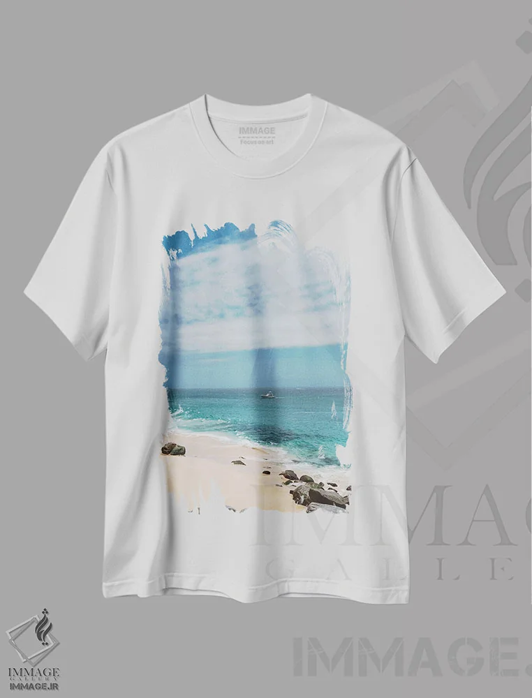 تیشرت سفید طرح دار قایق کابو، مدیوم اثر بثانی یانگ | فروشگاه ایماژ