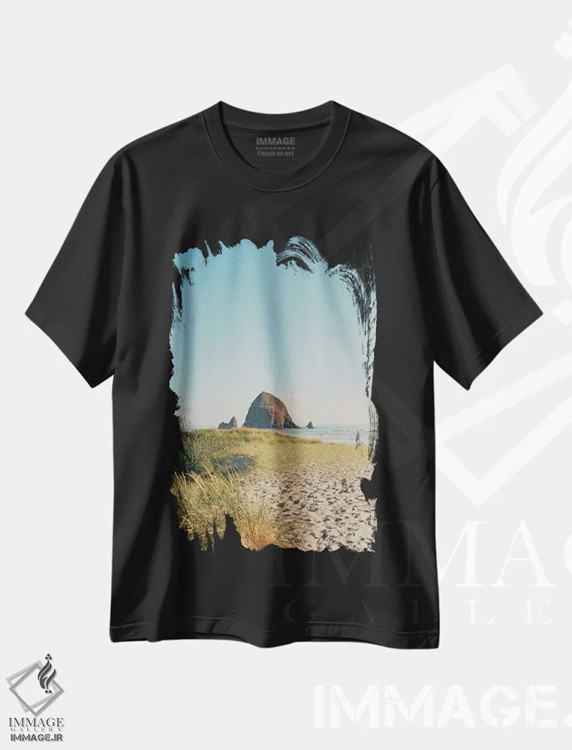 تیشرت مشکی طرح دار ساحل کنن ۲، مدیوم اثر بثانی یانگ | immage.ir