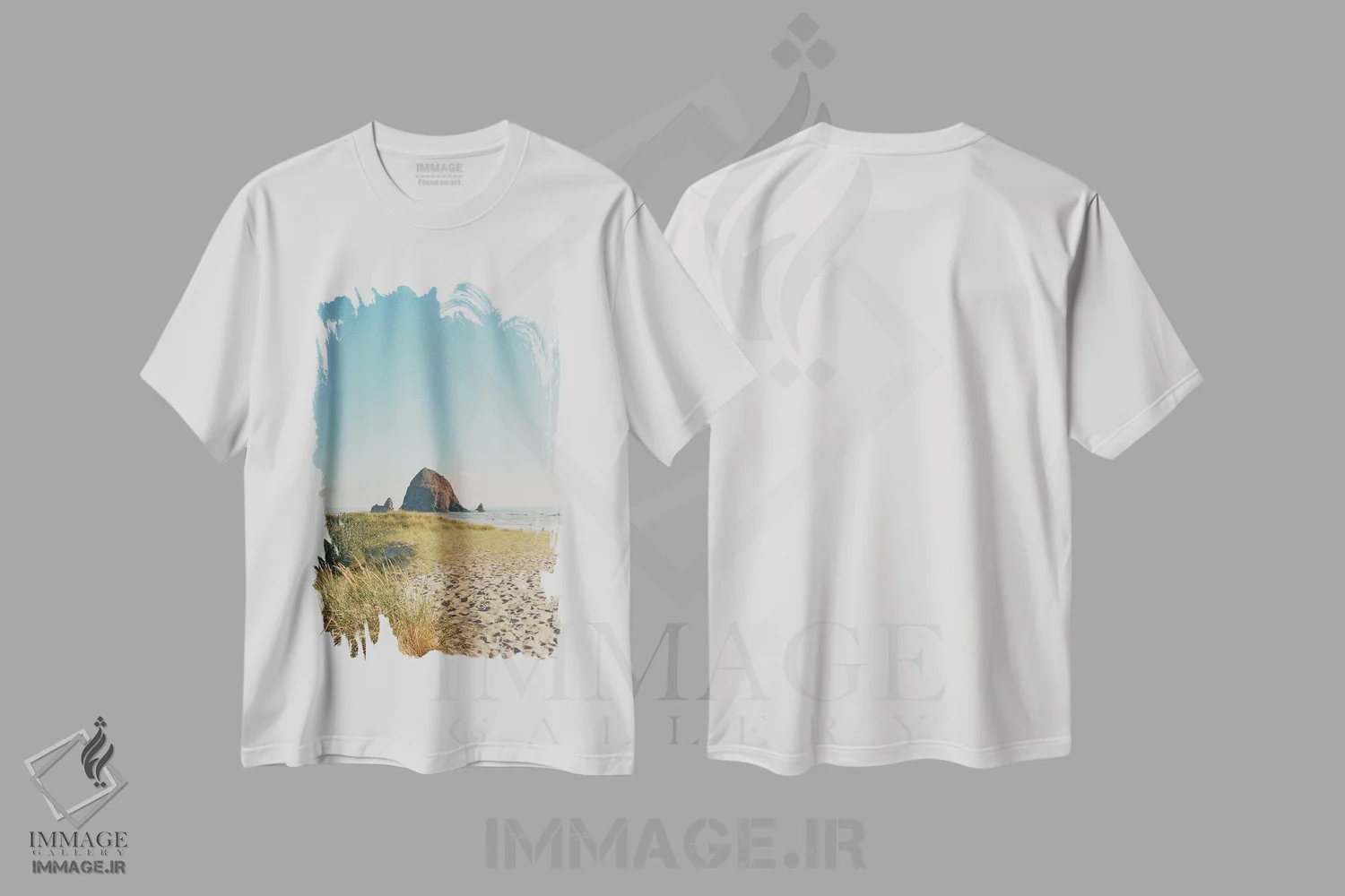 تیشرت سفید طرح دار ساحل کنن ۲، مدیوم اثر بثانی یانگ | فروشگاه ایماژ