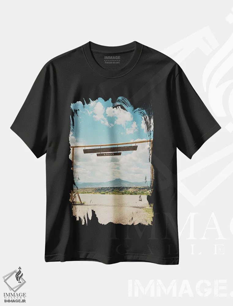 تیشرت مشکی طرح دار مزرعه اشباح ۱۰، مدیوم اثر بثانی یانگ | فروشگاه ایماژ