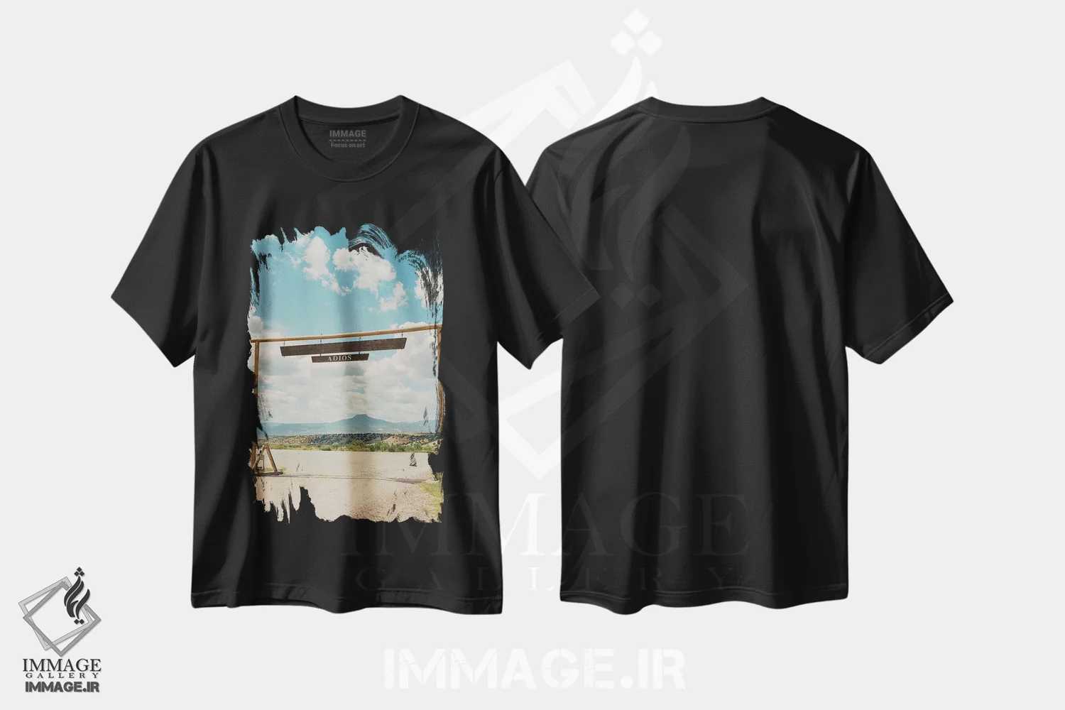 تیشرت مشکی طرح دار مزرعه اشباح ۱۰، مدیوم اثر بثانی یانگ | فروشگاه ایماژ