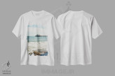 تیشرت سفید طرح دار اسکلهٔ مالیبو شماره پنج، مدیوم اثر بثانی یانگ | فروشگاه ایماژ