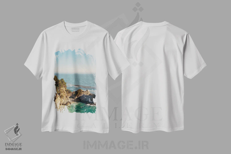 تیشرت سفید طرح دار بیگ سور شماره دو روی فیلم، مدیوم اثر بثانی یانگ | فروشگاه ایماژ