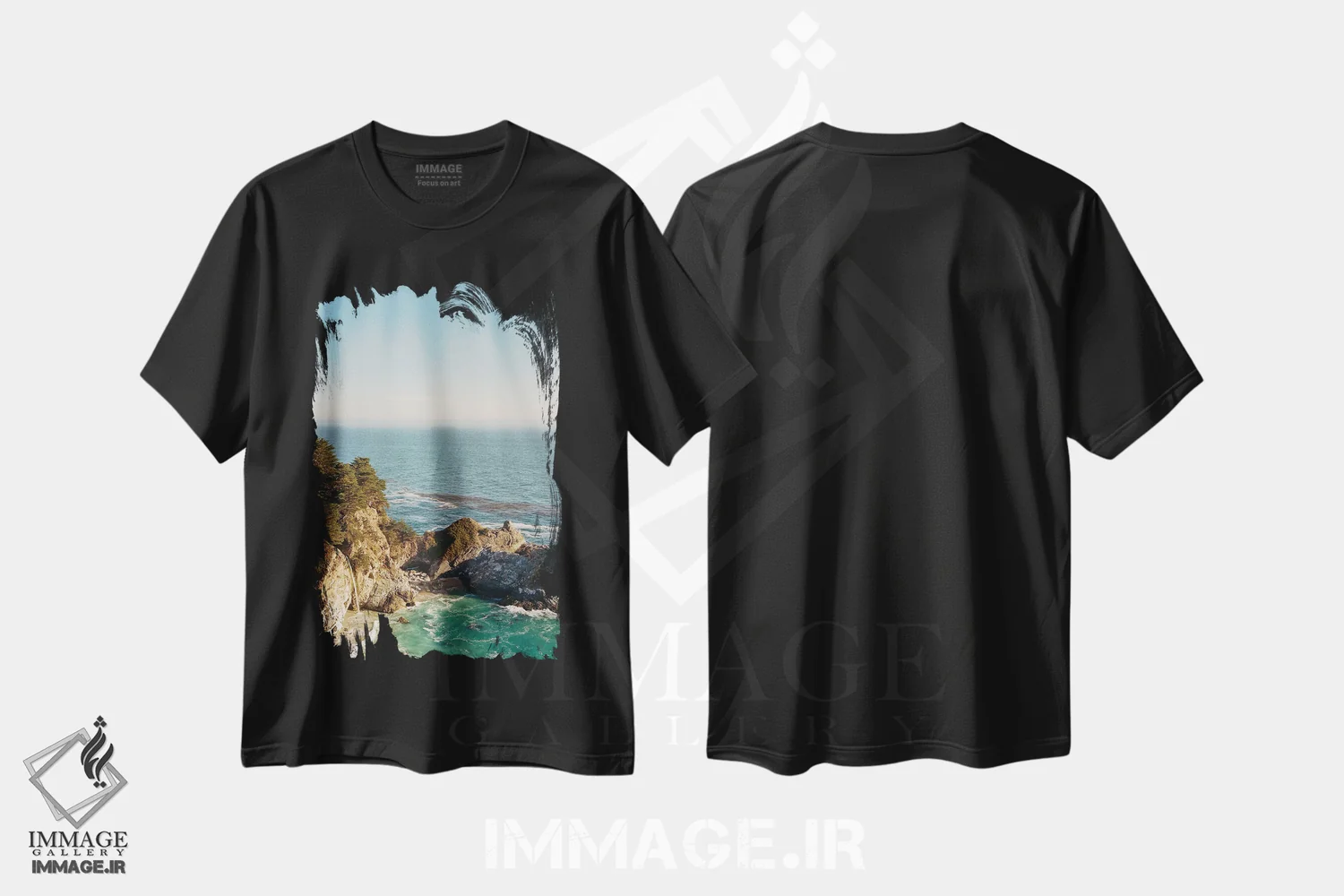 تیشرت مشکی طرح دار بیگ سور شماره دو روی فیلم، مدیوم اثر بثانی یانگ | immage.ir