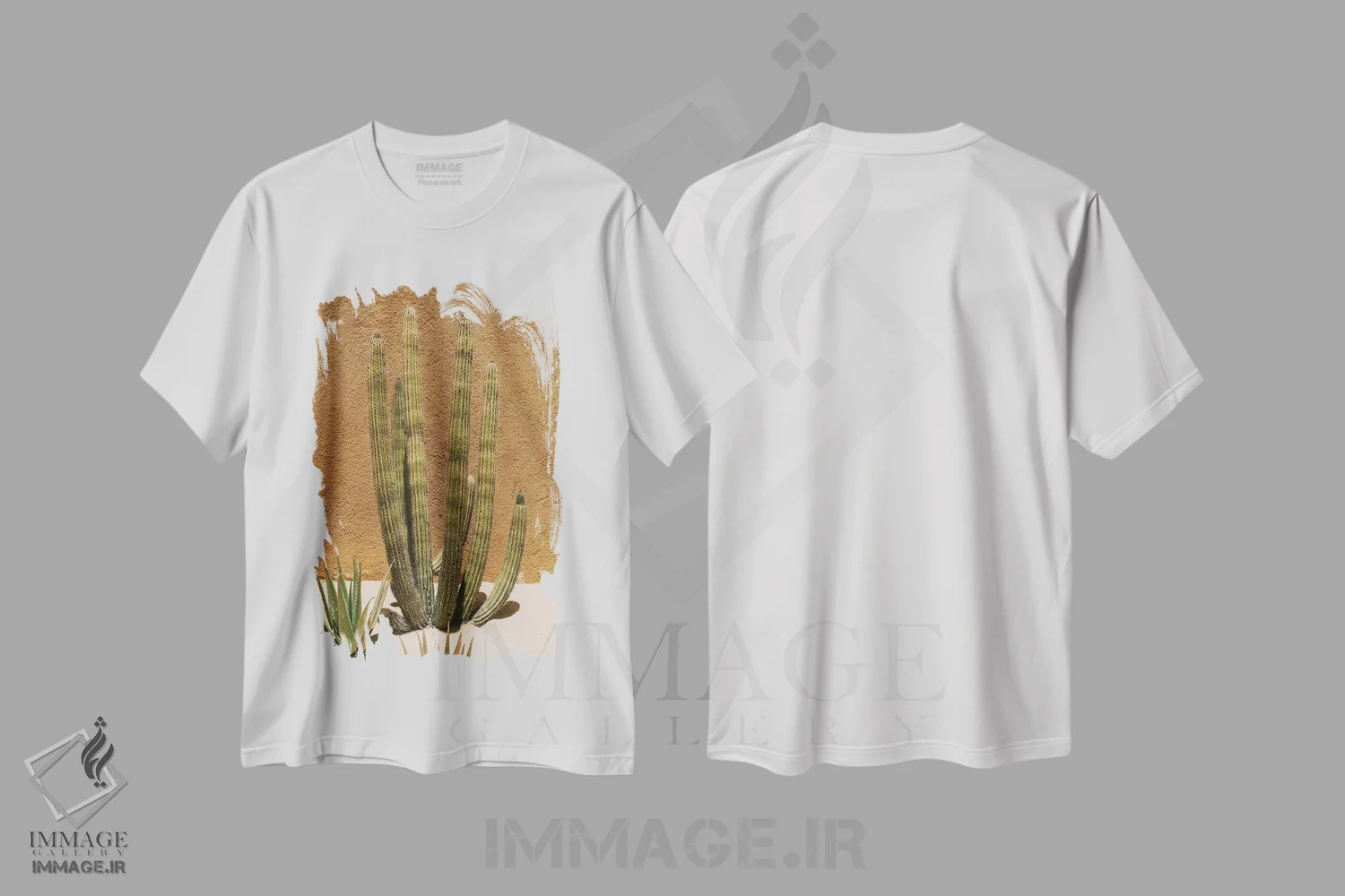 تیشرت سفید طرح دار کاکتوس کابو شماره دو، مدیوم اثر بثانی یانگ | فروشگاه ایماژ