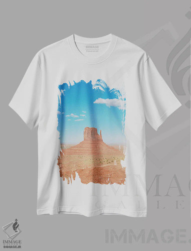 تیشرت سفید طرح دار درهٔ مانیومنت، مدیوم اثر بثانی یانگ | فروشگاه ایماژ