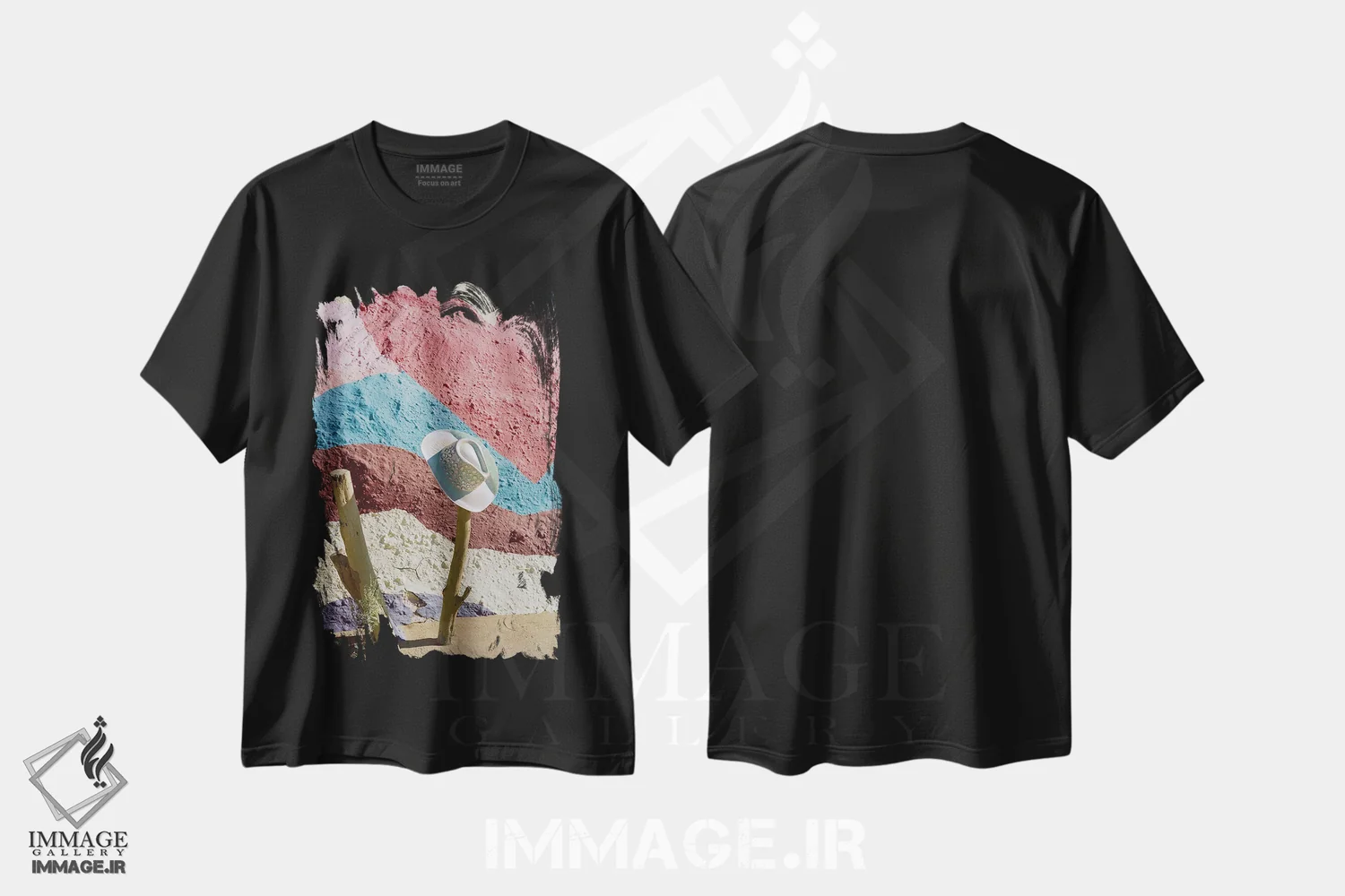 تیشرت مشکی طرح دار دختر گاوچران صحرا شماره دو، مدیوم اثر بثانی یانگ | فروشگاه ایماژ
