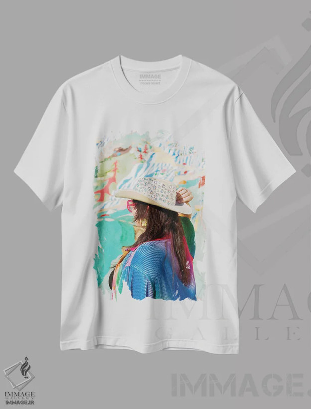 تیشرت سفید طرح دار دختر گاوچران صحرا، مدیوم اثر بثانی یانگ | فروشگاه ایماژ