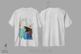 تیشرت سفید طرح دار دختر گاوچران صحرا، مدیوم اثر بثانی یانگ | فروشگاه ایماژ
