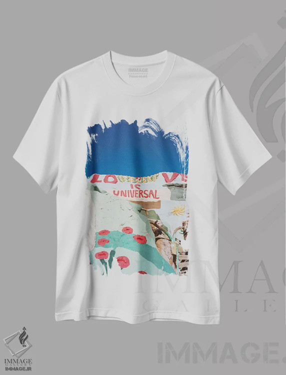 تیشرت سفید طرح دار عشق جهانی است، مدیوم اثر بثانی یانگ | immage.ir