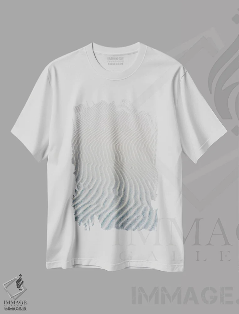 تیشرت سفید طرح دار تپه های شنی سفید نیومکزیکو شماره دو، مدیوم اثر بثانی یانگ | فروشگاه ایماژ