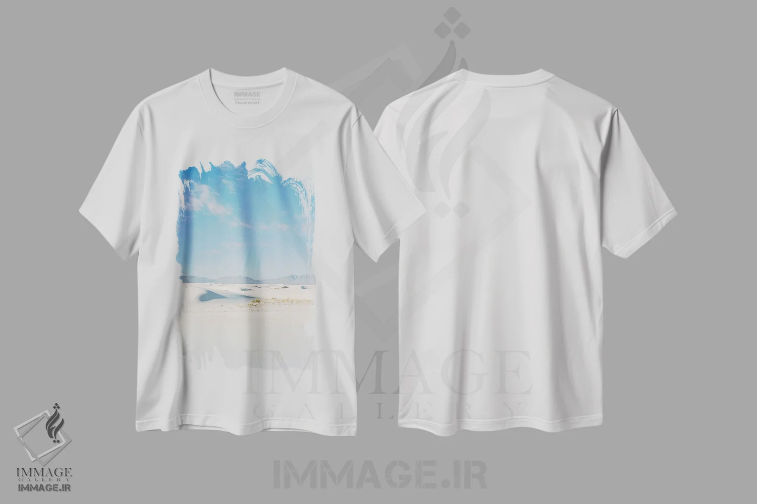 تیشرت سفید طرح دار تپه های شنی سفید نیومکزیکو شماره سه، مدیوم اثر بثانی یانگ | immage.ir