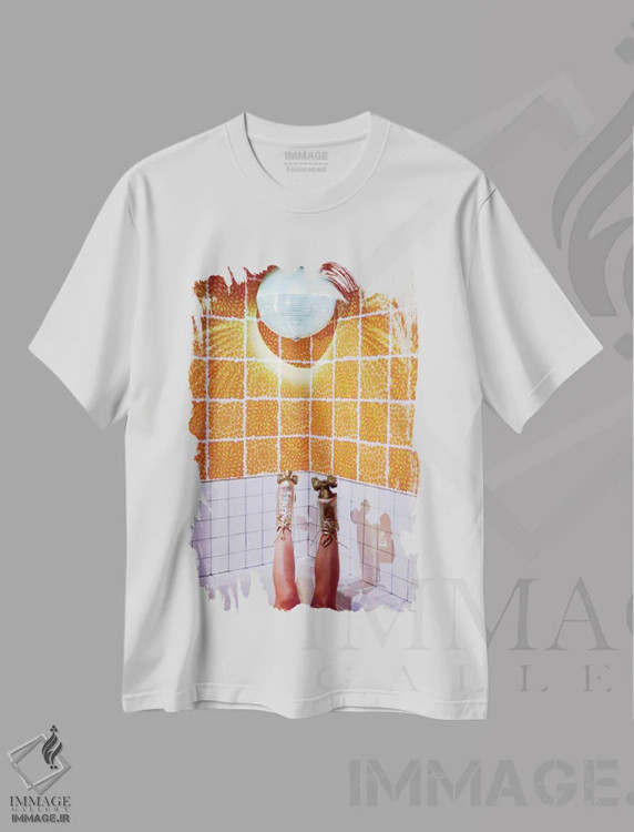 تیشرت سفید طرح دار شب اسکیت دیسکو، مدیوم اثر بثانی یانگ | immage.ir