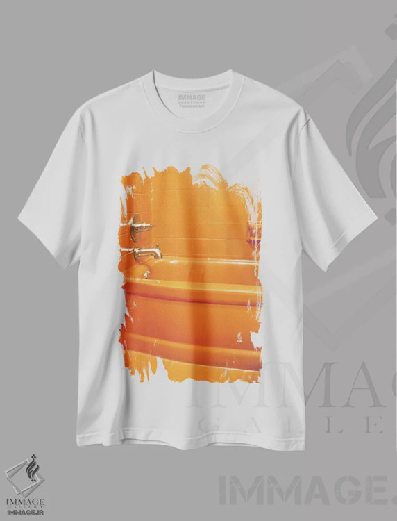 تیشرت سفید طرح دار وان نارنجی، مدیوم اثر بثانی یانگ | فروشگاه ایماژ