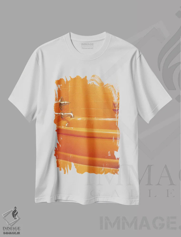 تیشرت سفید طرح دار وان نارنجی، مدیوم اثر بثانی یانگ | فروشگاه ایماژ