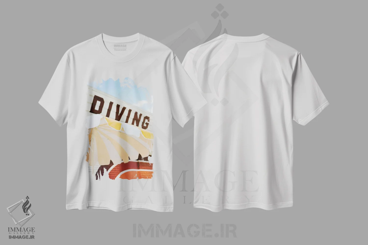 تیشرت سفید طرح دار شنا در تابستان تنسی، مدیوم اثر بثانی یانگ | immage.ir