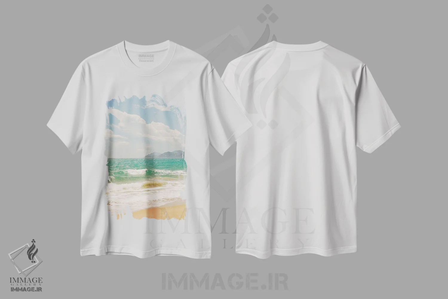 تیشرت سفید طرح دار کن فرانسه روی فیلم، مدیوم اثر بثانی یانگ | فروشگاه ایماژ