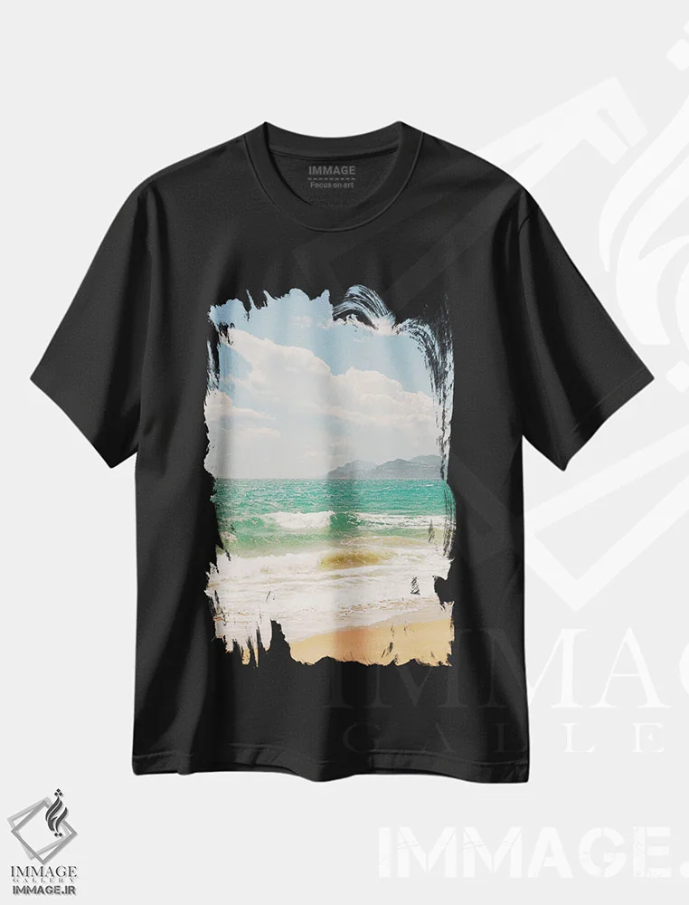 تیشرت مشکی طرح دار کن فرانسه روی فیلم، مدیوم اثر بثانی یانگ | immage.ir